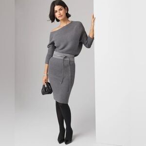 WHBM Sweater Dress Women’s Medium NWOT Soft Heavy Fabric grey